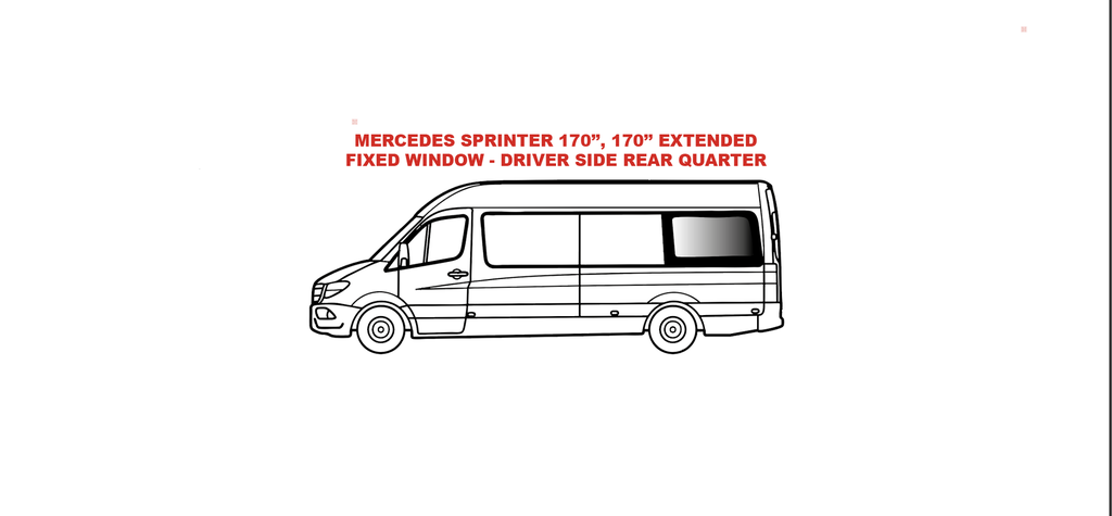 VWD Mercedes Sprinter Van Window 2007+ Driver Side Rear Quarter 170"WB - DTSPCR003-T068399L