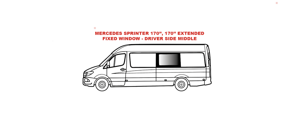 Fixed window - Driver Side Middle - MERCEDES SPRINTER 170", 170" EXT. - (SL102-F)
