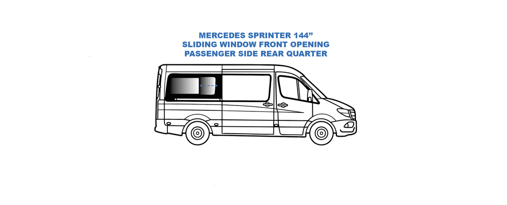Sliding window - Passenger Side Rear Quarter - MERCEDES SPRINTER - (SR104-SL)
