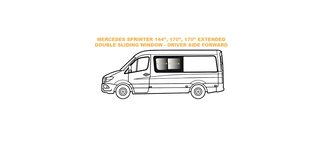 Premium Double Sliding window - Driver Side Forward - MERCEDES SPRINTER - (T904697)