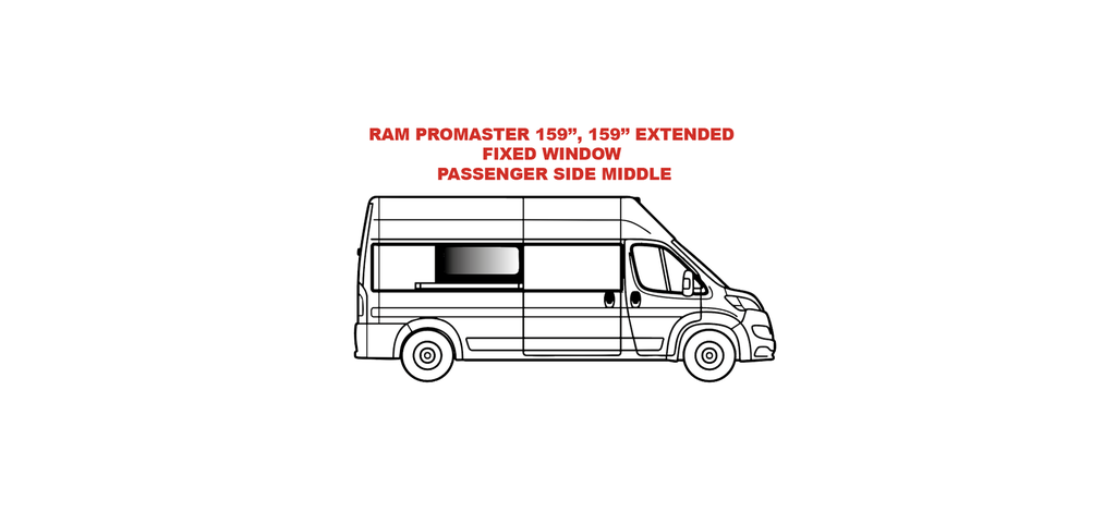 Vitre fixe - Côté passager milieu - RAM PROMASTER - (RR302-F)
