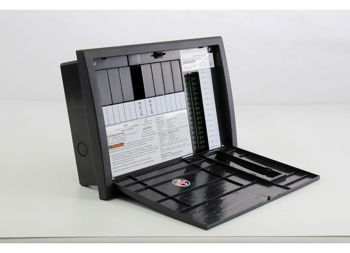 DISTRIBUTION CENTER 30 OR 50 AMP AC SERVICE - 15 DC CIRCUITS - BLACK