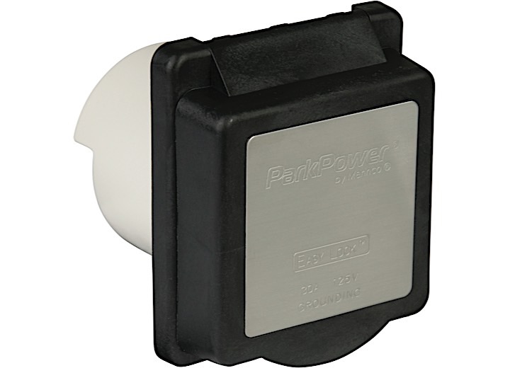 30A 125V STANDARD RV POWER INLET - BLACK / WHITE