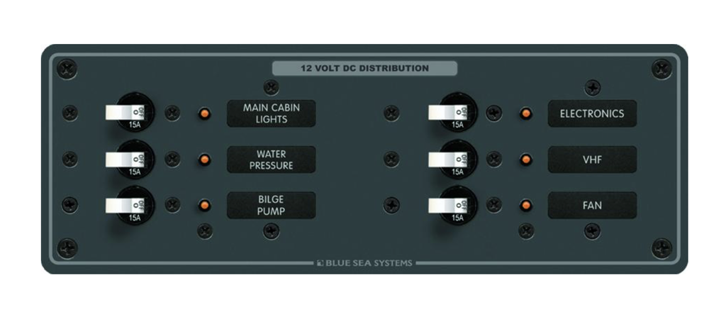 PANEL DC HORIZONTAL 6 CIRCUIT - BLUE SEA