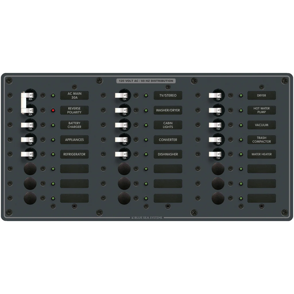 120V PANEL AC 22 CIRCUIT + MAIN - BLUE SEA