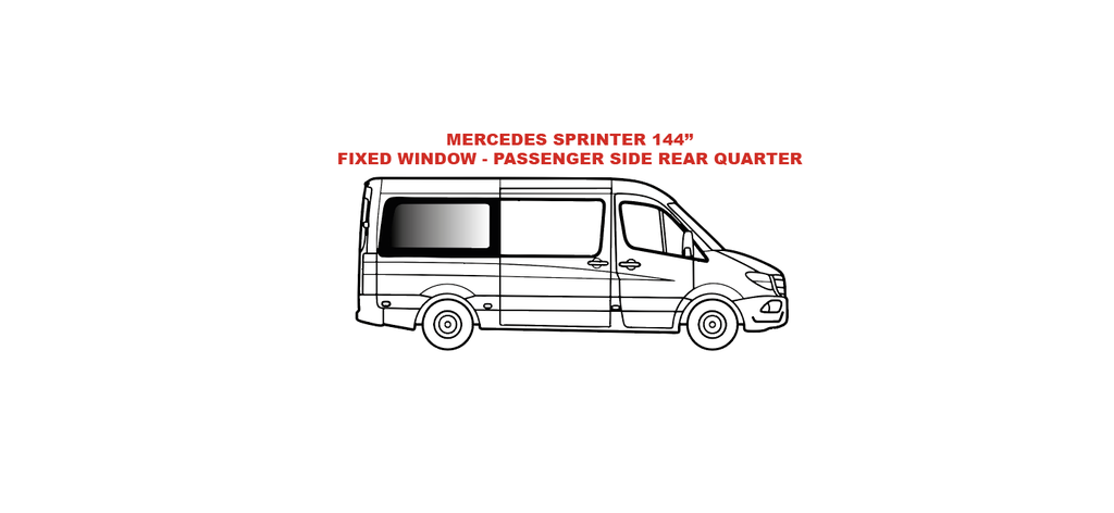 VWD Mercedes Sprinter Van Window 2007+ Passenger Side Rear Quarter 144"WB - DTSPCR021-T068412R