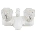 RV Shower Faucet & Bathtub Diverter | White with Clear Handles