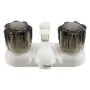 RV Shower Faucet & Bathtub Diverter | White | Smoke Handles