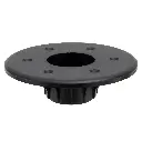 RV Table Pedestal Base Flush Mount | Plastic | Black and Chrome