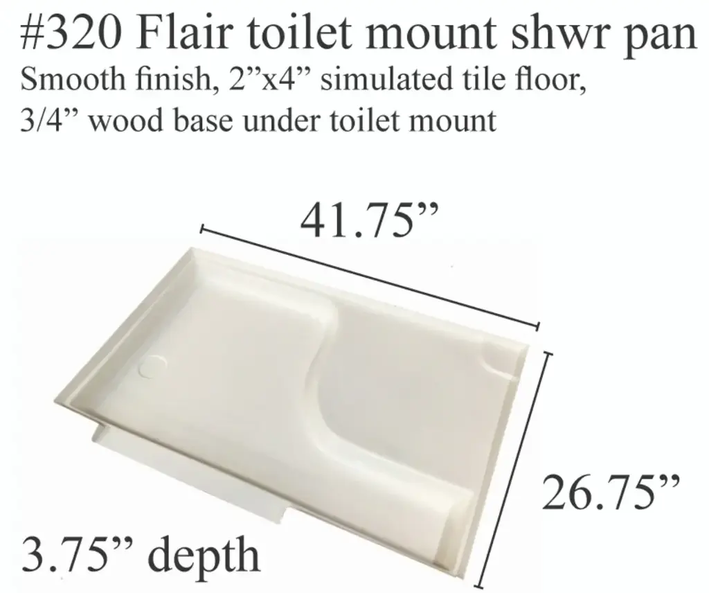#320 Flair RV fiberglass shower pan