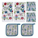 Road Sign Kitchen Towel & Potholder Set - 6 Pieces